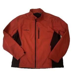 Free Tech Softshell Jacket Mens XL Red Black Full Zip Lightweight Outdoor